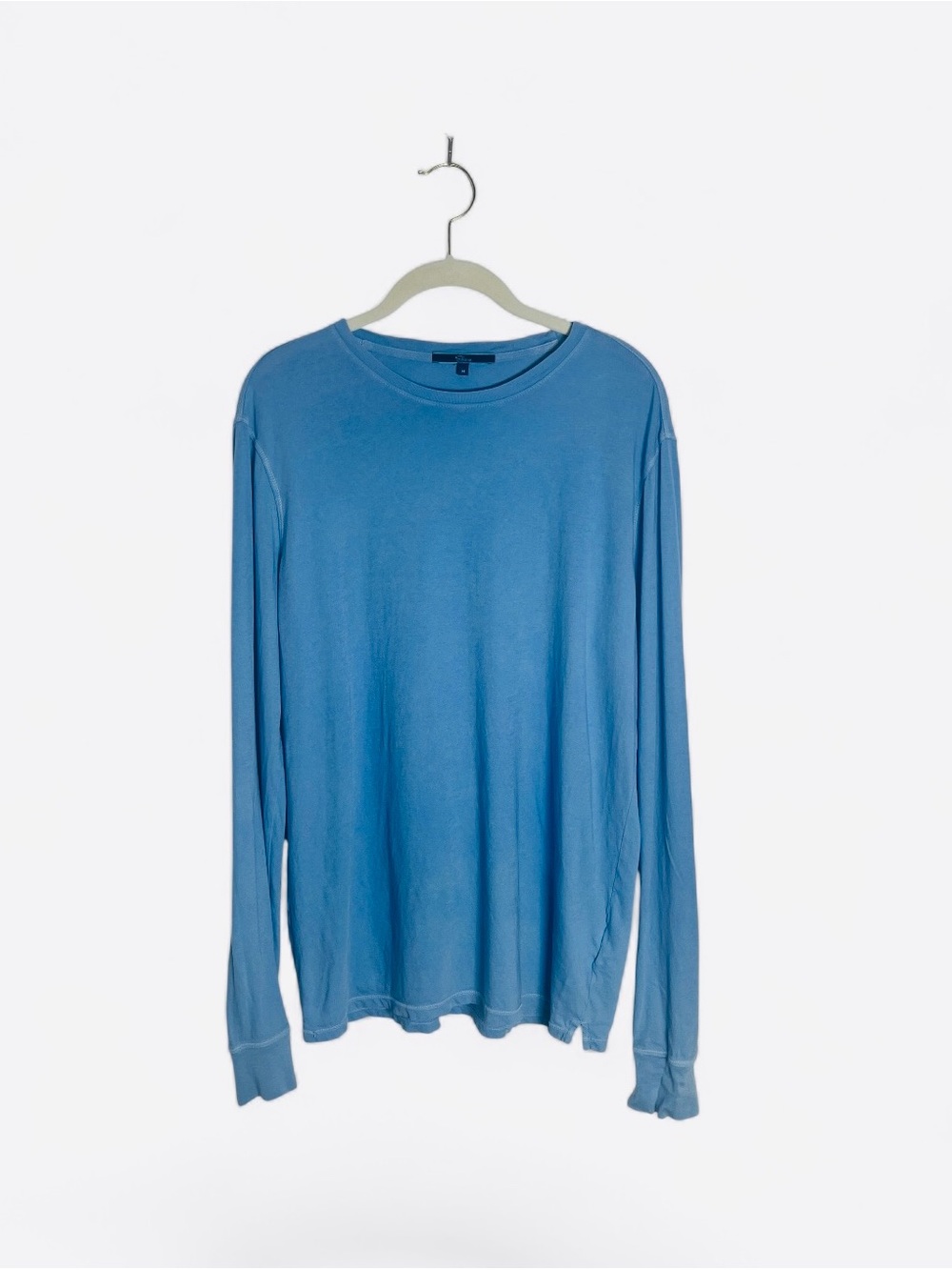 Shore, Unisex,  Blue Long Sleeve Tee, Organic Cotton, Made in USA